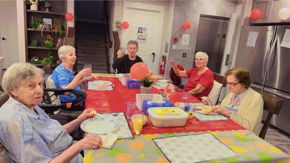 Residents and staff at Pinnacle.G Care Home